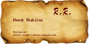 Renk Rubina névjegykártya